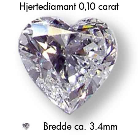 Diamant med hjerteslip 0,10carat