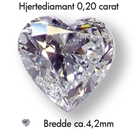 Diamant med hjerteslip 0,20carat